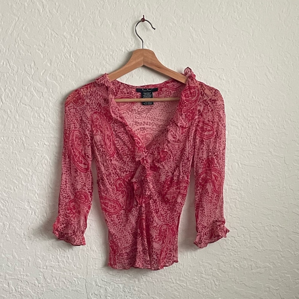 Hand beaded silk top